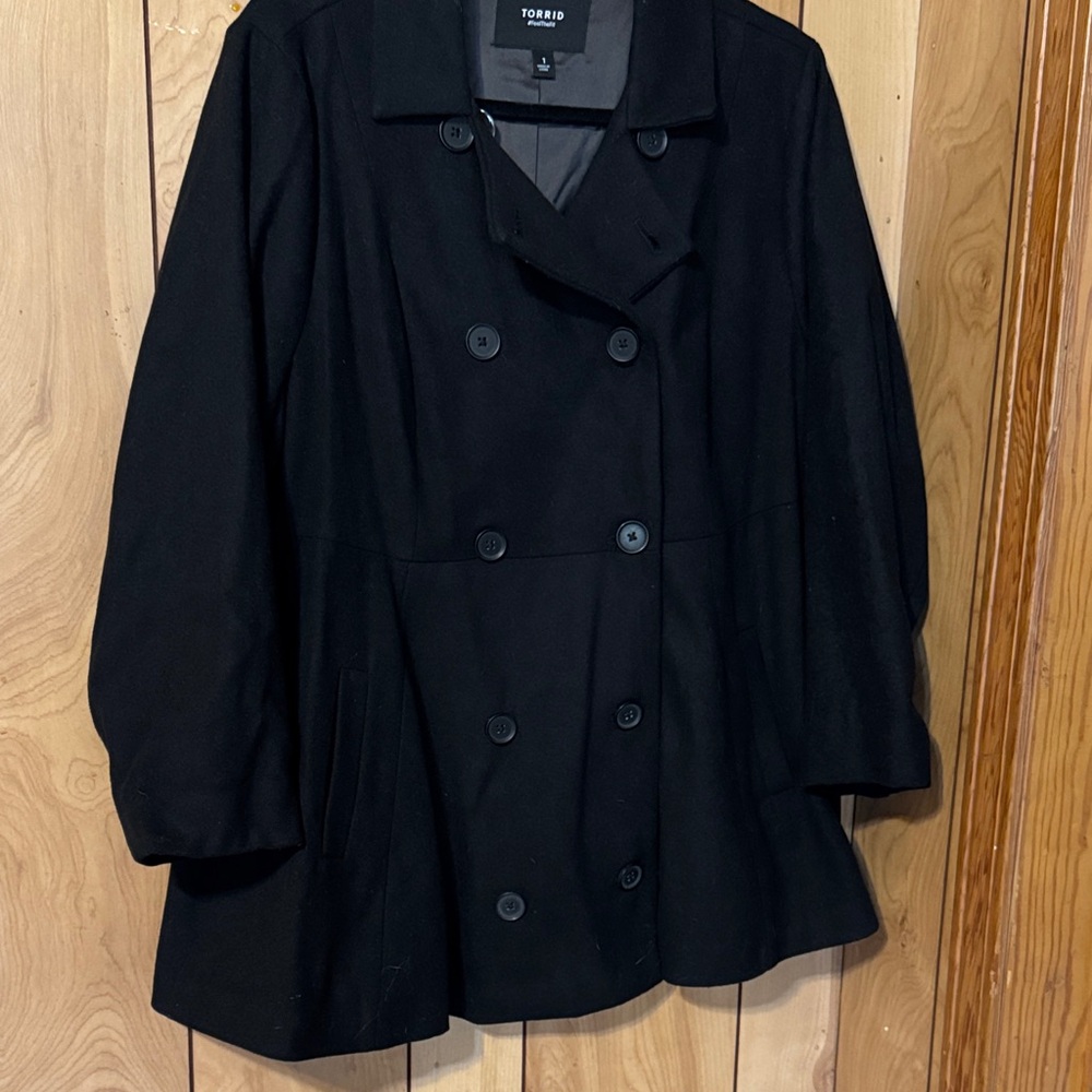 Torrid Classic Black Peacoat for Women